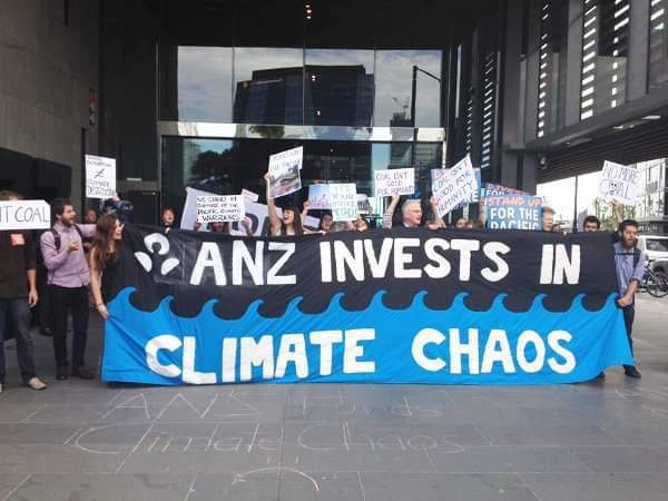Protest in front of ANZ bank