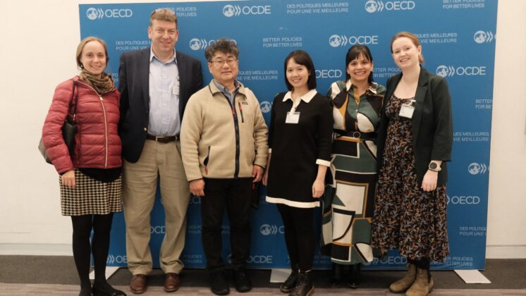 Pictured: NGO reps from OECD Watch, PeruEquidad, Advocates for Public International Law, and Manushya Foundation. Missing from this photo: NGO reps from Antislavery International and the Federation for International Human Rights.