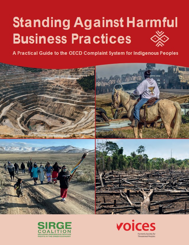 publication cover - Voices and SIRGE Coalition’s Handbook for Filing NCP Complaints Against Harmful Business Practices