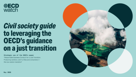 publication cover - Civil society guide to leveraging the OECD’s guidance on a just transition